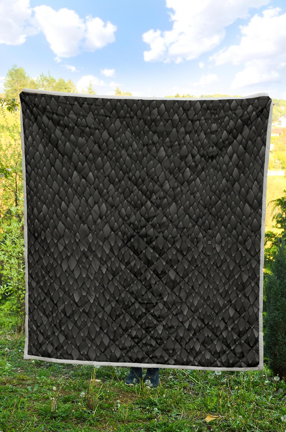 Snake Skin Black Print Premium Quilt-JTAMIGO.COM