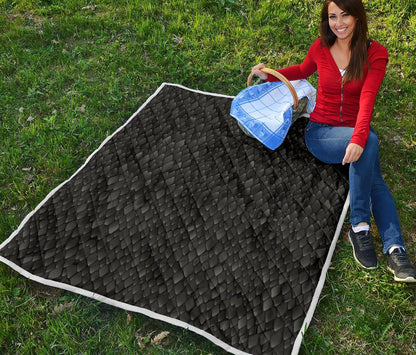 Snake Skin Black Print Premium Quilt-JTAMIGO.COM