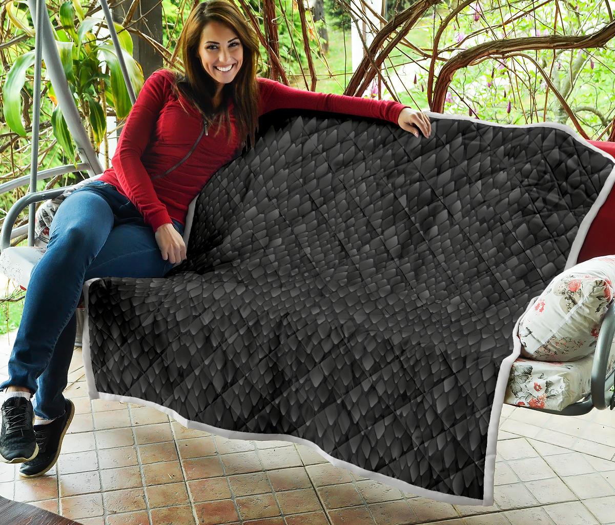 Snake Skin Black Print Premium Quilt-JTAMIGO.COM
