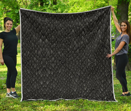 Snake Skin Black Print Premium Quilt-JTAMIGO.COM
