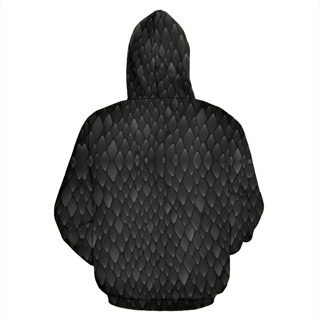 Snake Skin Black Print Pullover Hoodie