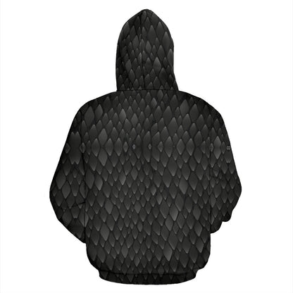Snake Skin Black Print Pullover Hoodie