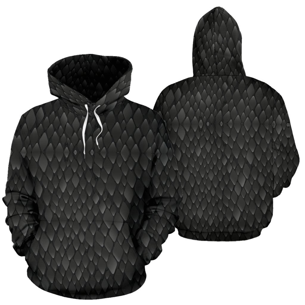 Snake Skin Black Print Pullover Hoodie