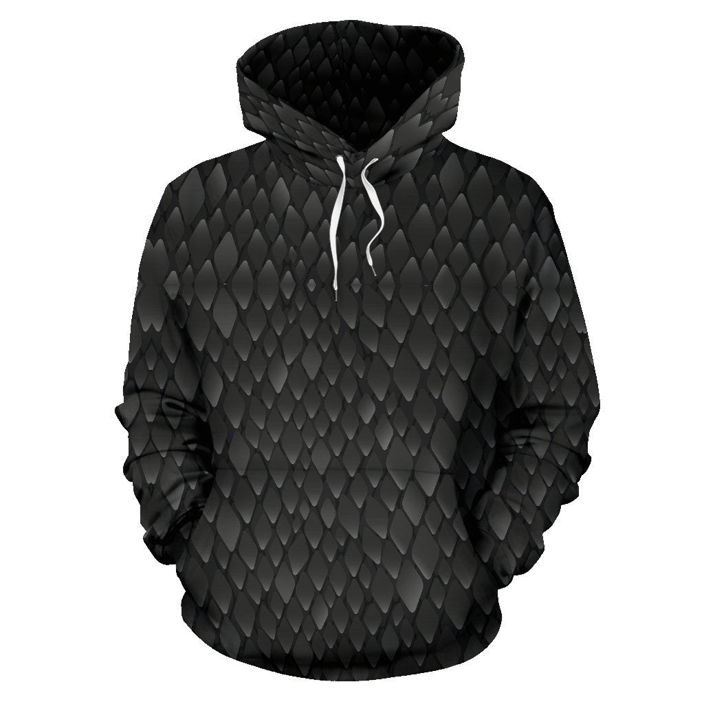 Snake Skin Black Print Pullover Hoodie