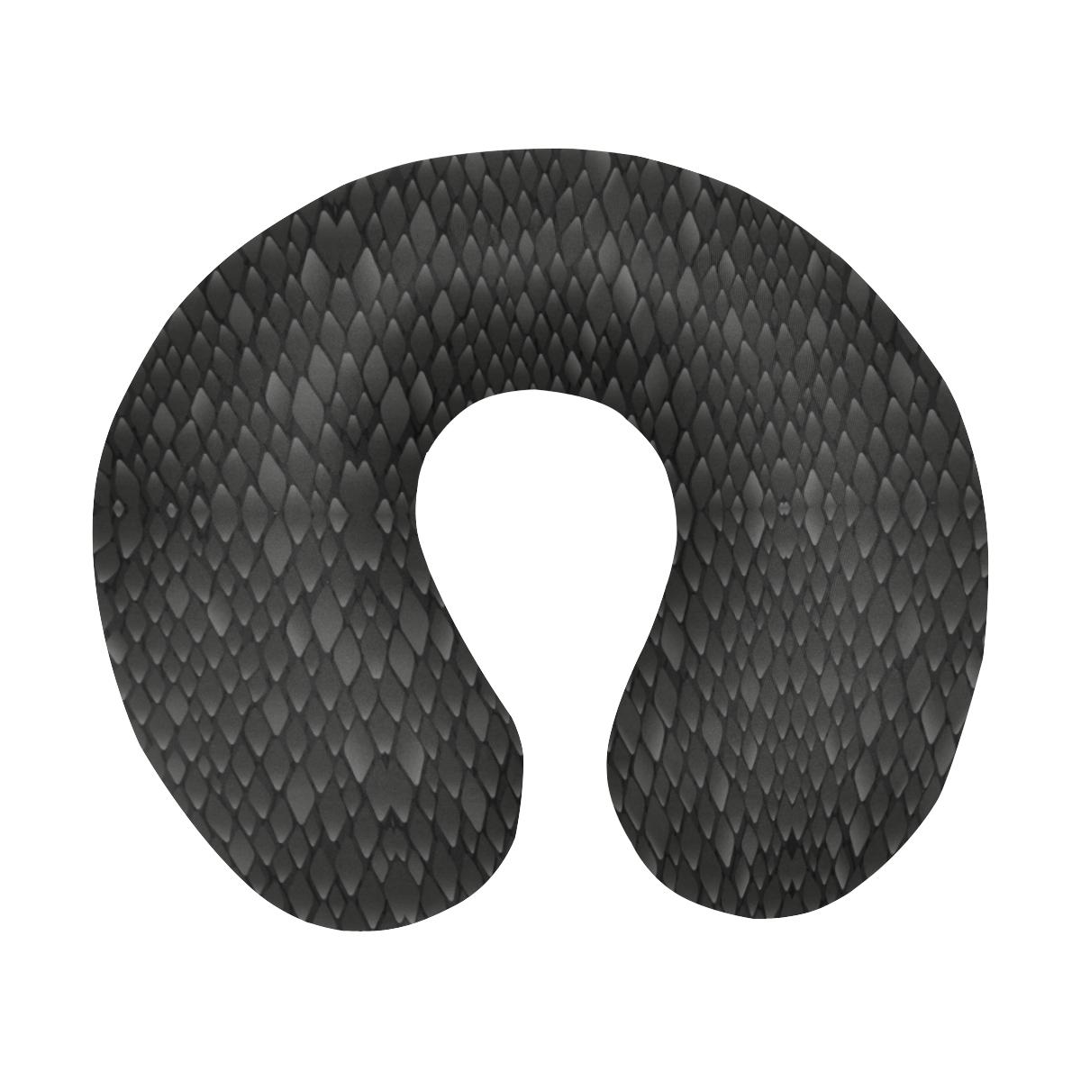 Snake Skin Black Print U-Shaped Travel Neck Pillow-JTAMIGO.COM