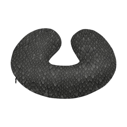 Snake Skin Black Print U-Shaped Travel Neck Pillow-JTAMIGO.COM