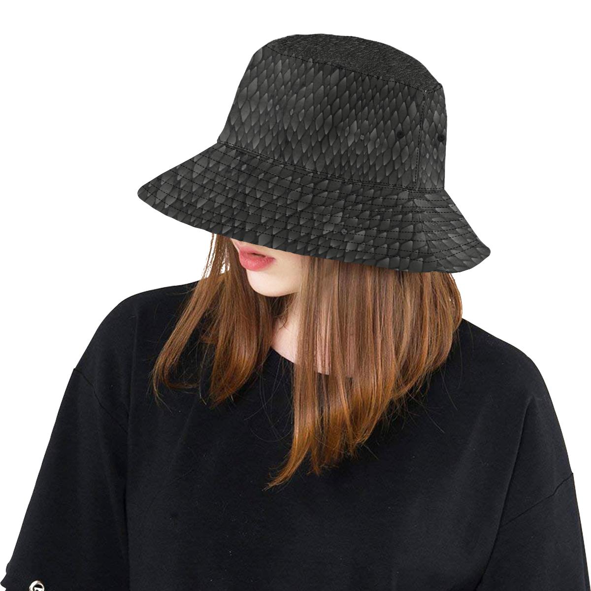 Snake Skin Black Print Unisex Bucket Hat