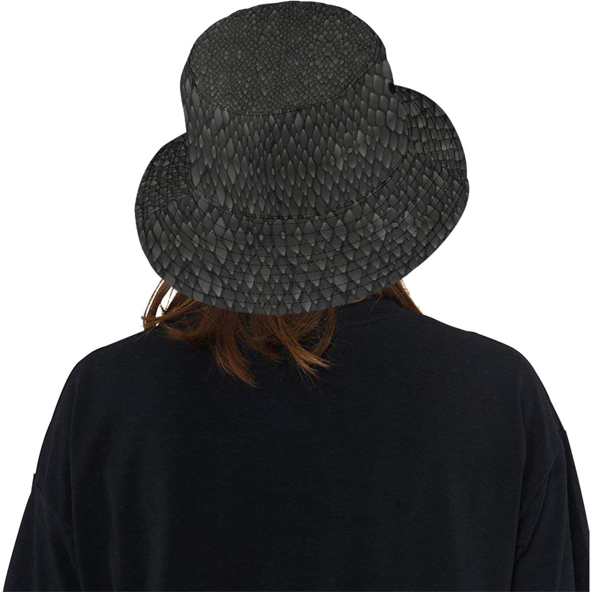 Snake Skin Black Print Unisex Bucket Hat
