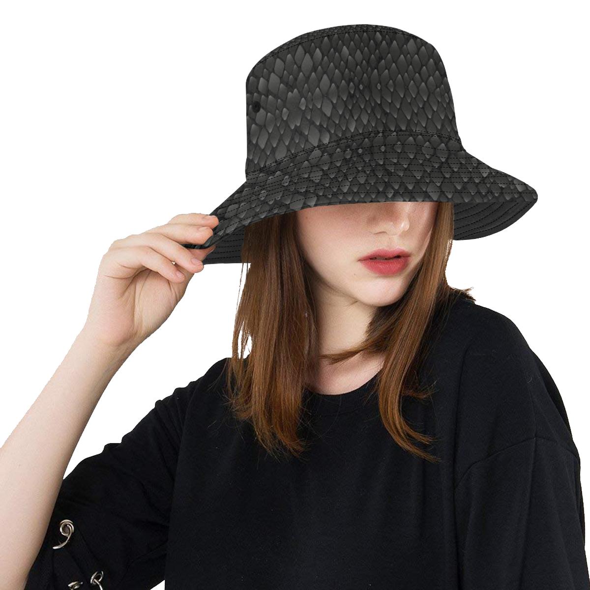 Snake Skin Black Print Unisex Bucket Hat