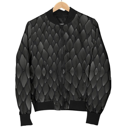 Snake Skin Black Print Women Casual Bomber Jacket