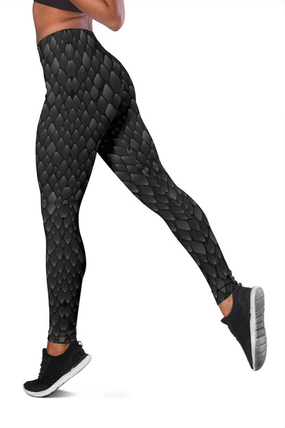 Snake Skin Black Print Women Leggings