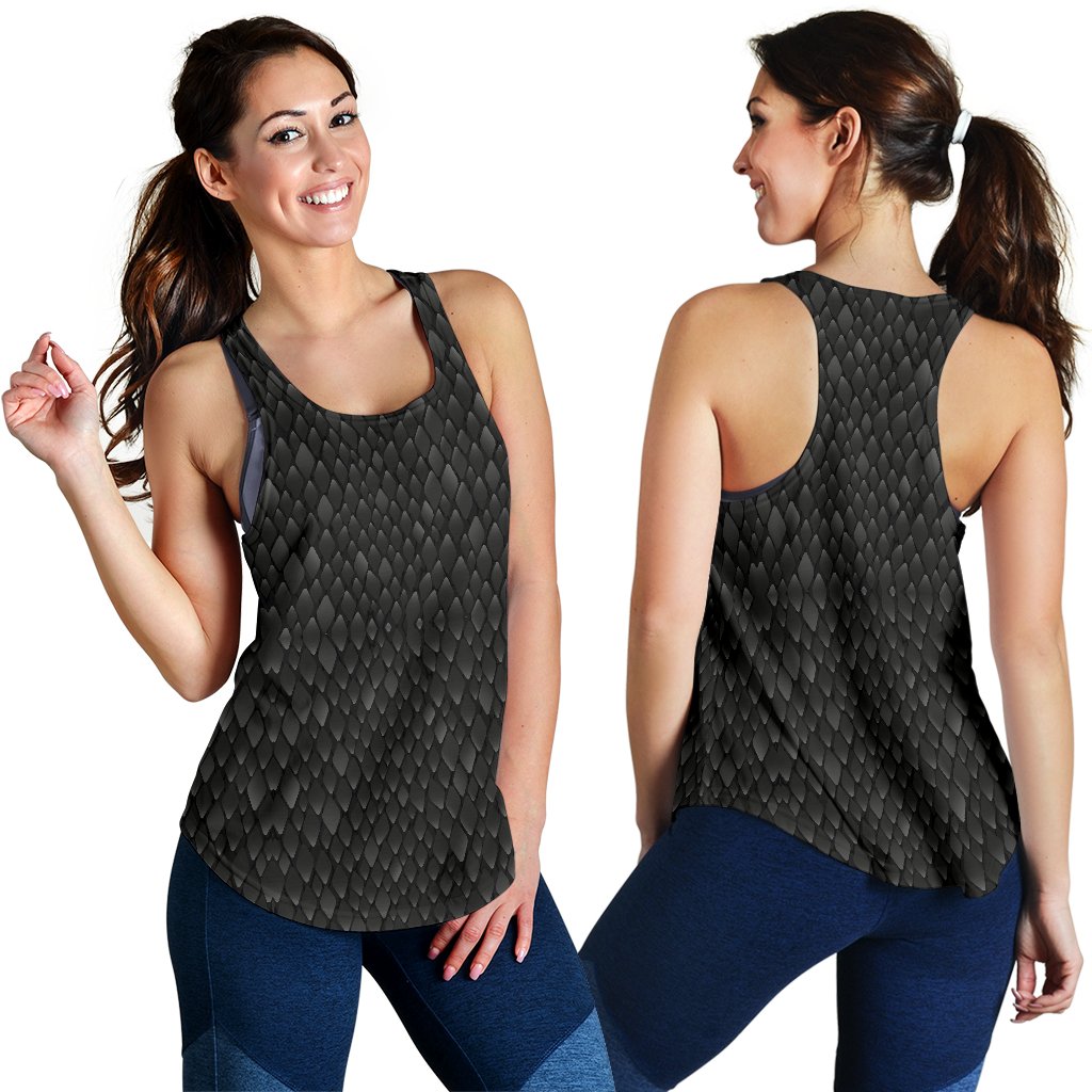 Snake Skin Black Print Women Racerback Tank Top
