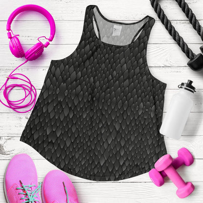 Snake Skin Black Print Women Racerback Tank Top