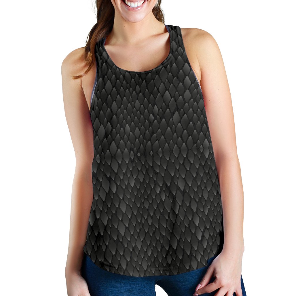 Snake Skin Black Print Women Racerback Tank Top