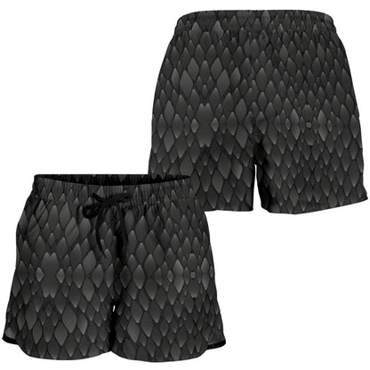 Snake Skin Black Print Women Shorts-JTAMIGO.COM