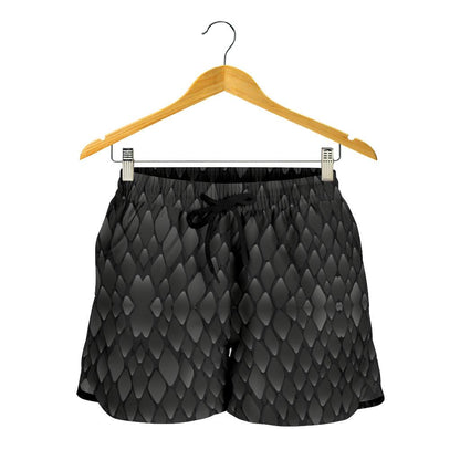 Snake Skin Black Print Women Shorts-JTAMIGO.COM