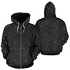 Snake Skin Black Print Zip Up Hoodie