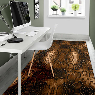 Snake Skin Brown Print Area Rugs-JTAMIGO.COM