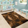 Snake Skin Brown Print Area Rugs-JTAMIGO.COM