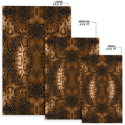 Snake Skin Brown Print Area Rugs-JTAMIGO.COM