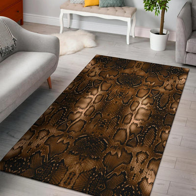 Snake Skin Brown Print Area Rugs-JTAMIGO.COM