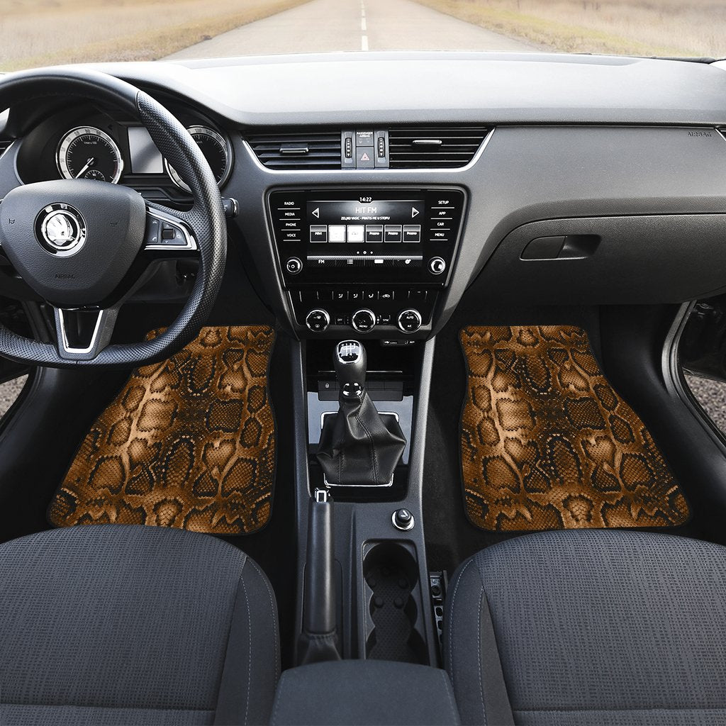 Snake Skin Brown Print Car Floor Mats