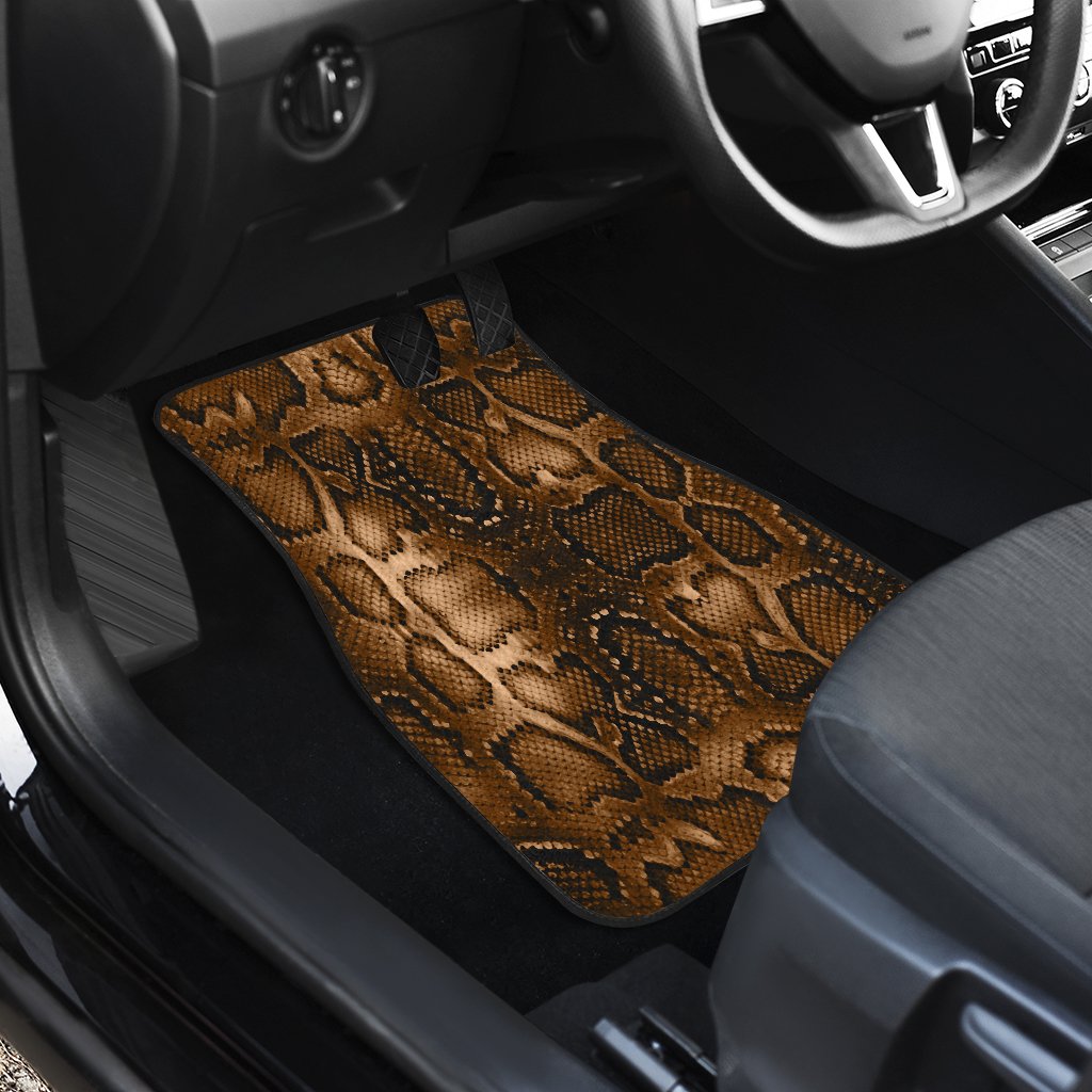 Snake Skin Brown Print Car Floor Mats