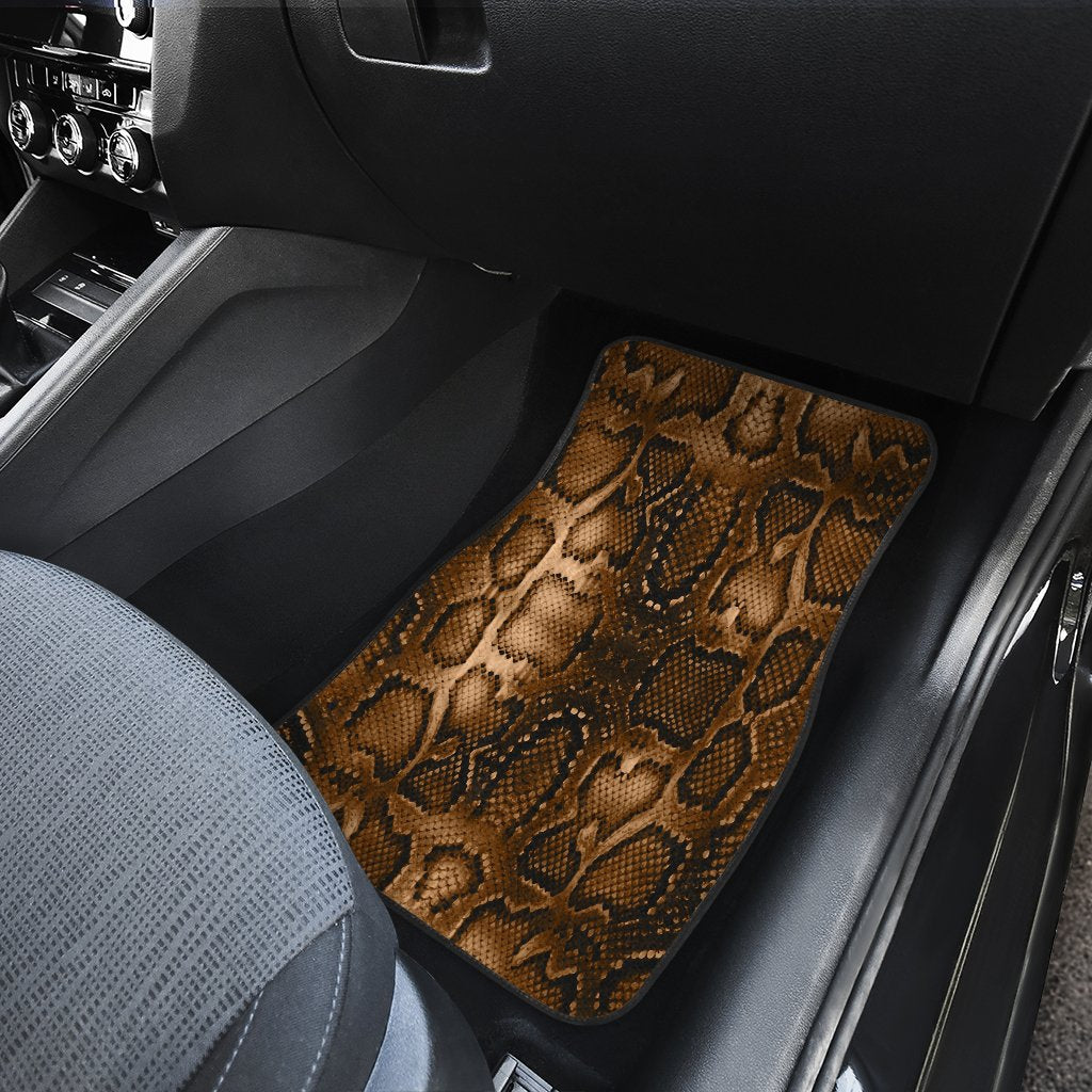 Snake Skin Brown Print Car Floor Mats