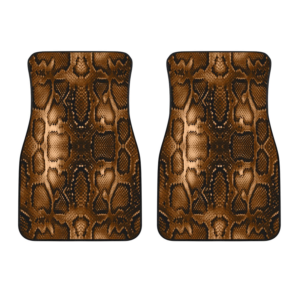 Snake Skin Brown Print Car Floor Mats