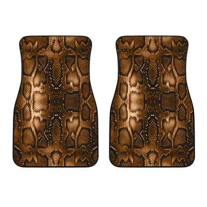 Snake Skin Brown Print Car Floor Mats