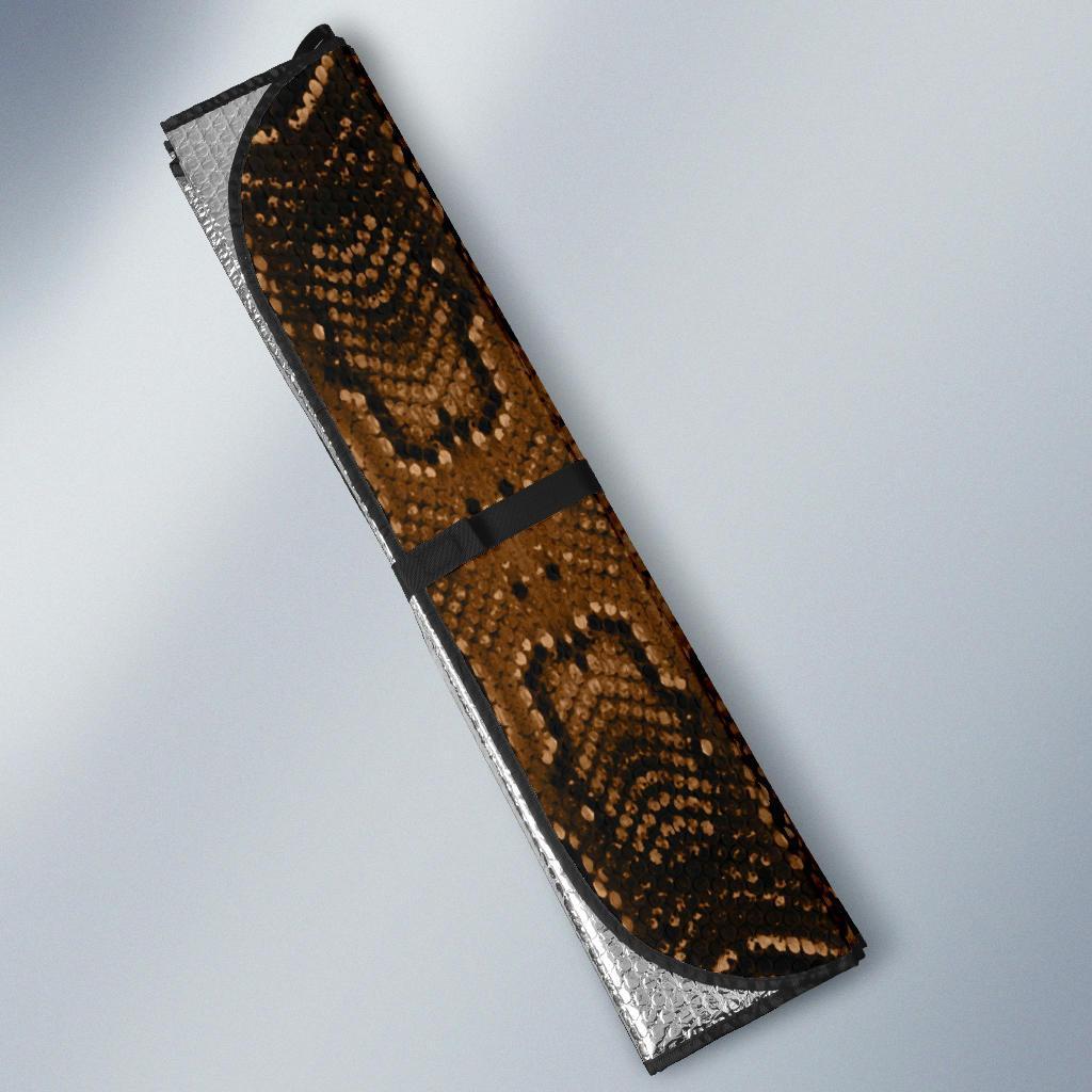 Snake Skin Brown Print Car Sun Shade For Windshield