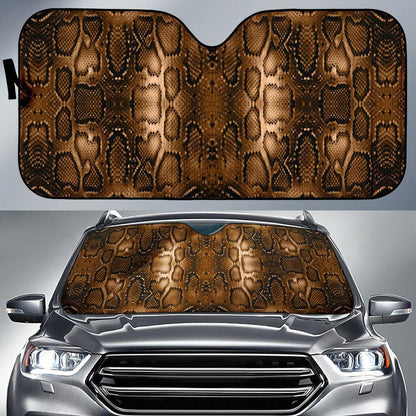 Snake Skin Brown Print Car Sun Shade For Windshield