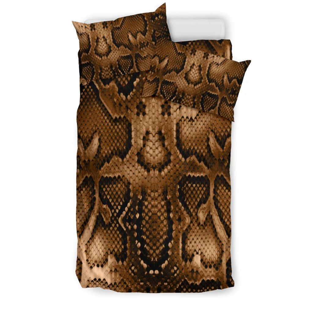 Snake Skin Brown Print Duvet Cover Bedding Set