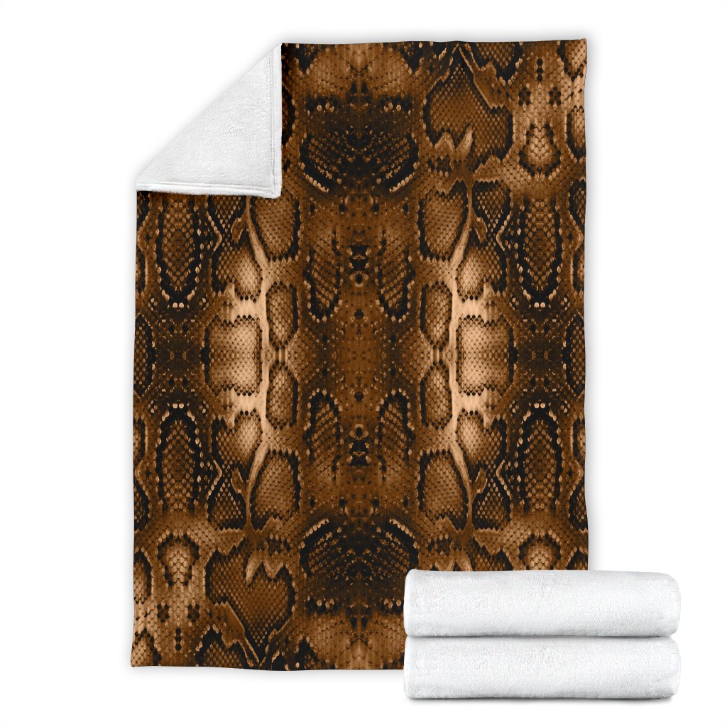 Snake Skin Brown Print Fleece Blanket