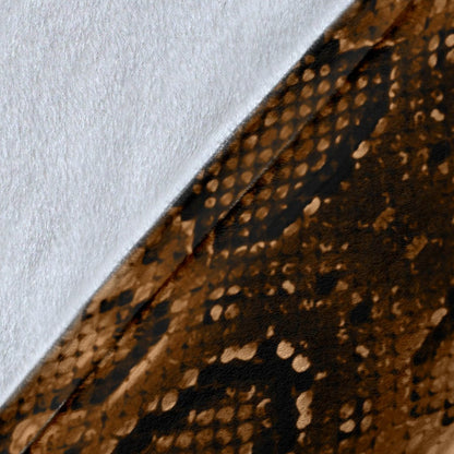 Snake Skin Brown Print Fleece Blanket