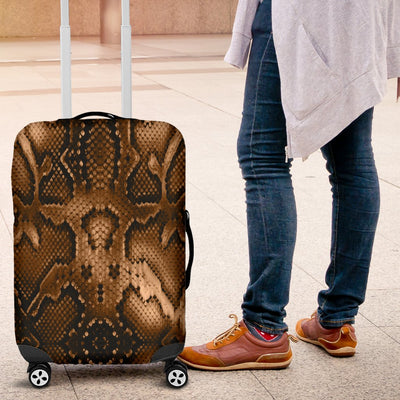Snake Skin Brown Print Luggage Cover Protector