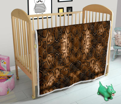 Snake Skin Brown Print Premium Quilt-JTAMIGO.COM