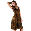 Snake Skin Brown Print Sleeveless Dress