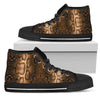 Snake Skin Brown Print Women High Top Shoes