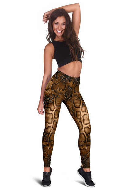 Snake Skin Brown Print Women Leggings