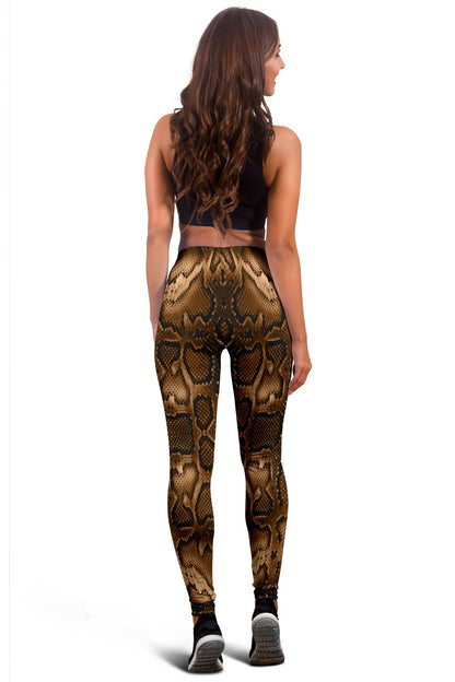 Snake Skin Brown Print Women Leggings