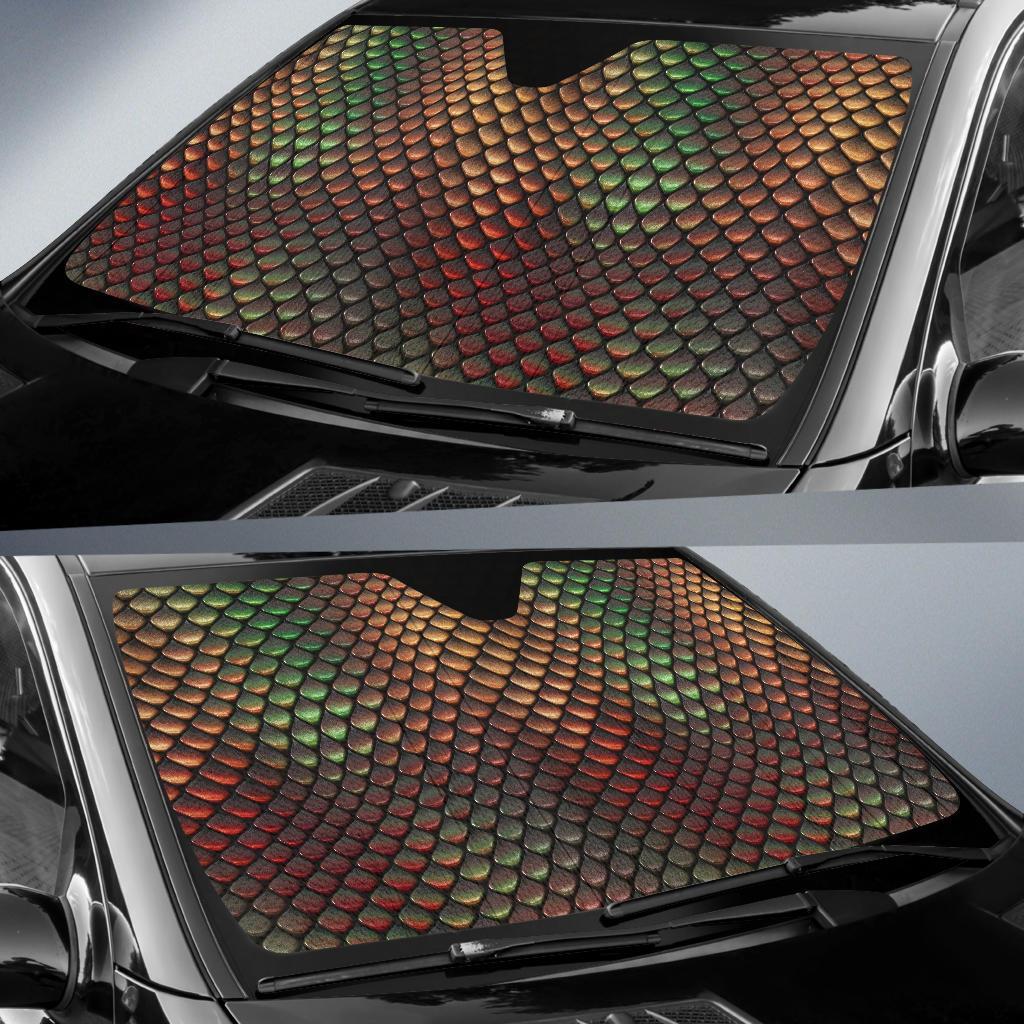 Snake Skin Colorful Print Car Sun Shade For Windshield