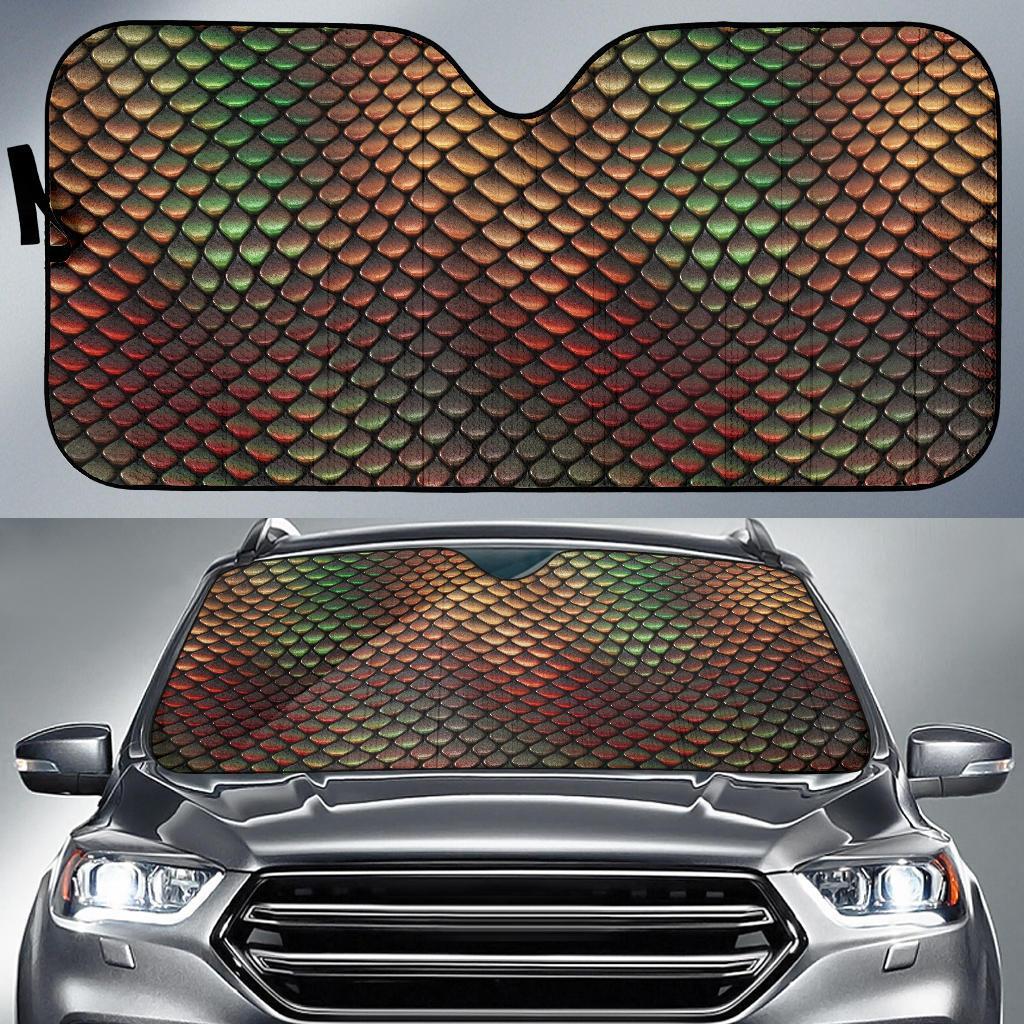 Snake Skin Colorful Print Car Sun Shade For Windshield
