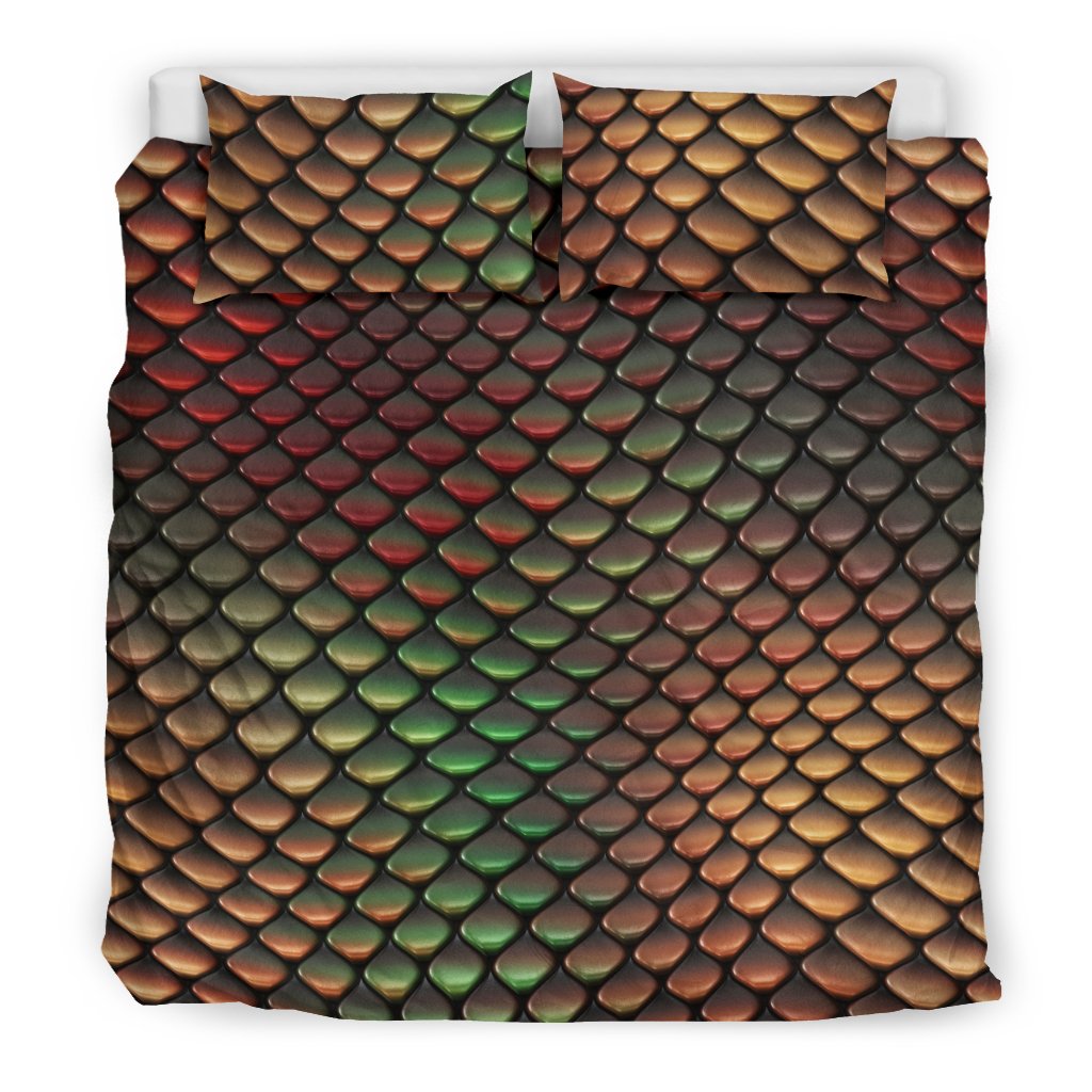 Snake Skin Colorful Print Duvet Cover Bedding Set