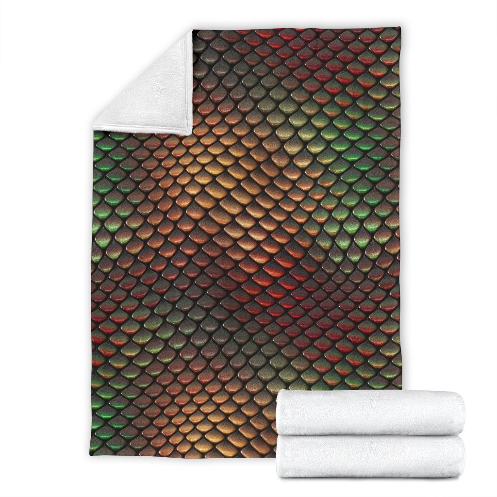 Snake Skin Colorful Print Fleece Blanket