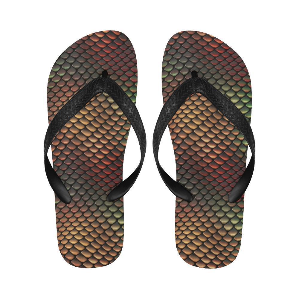 Snake Skin Colorful Print Flip Flops-JTAMIGO.COM