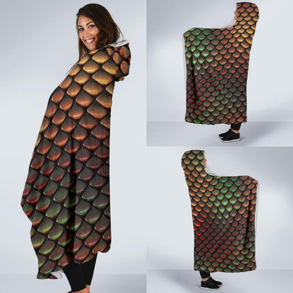 Snake Skin Colorful Print Hooded Blanket-JTAMIGO.COM