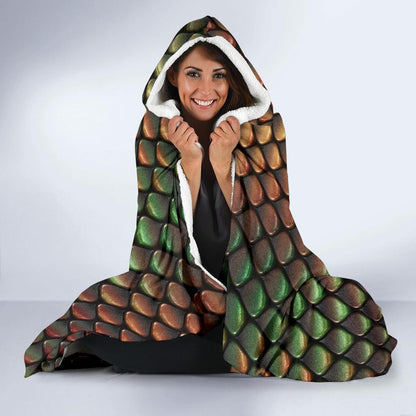 Snake Skin Colorful Print Hooded Blanket-JTAMIGO.COM