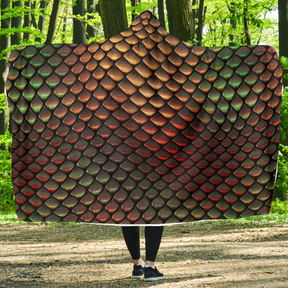 Snake Skin Colorful Print Hooded Blanket-JTAMIGO.COM