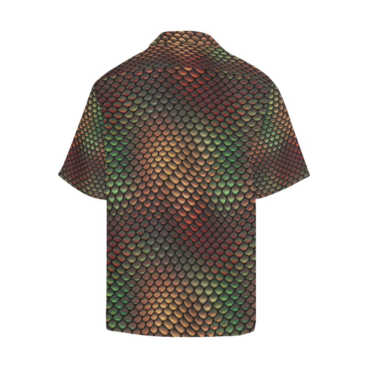 Snake Skin Colorful Print Men Aloha Hawaiian Shirt